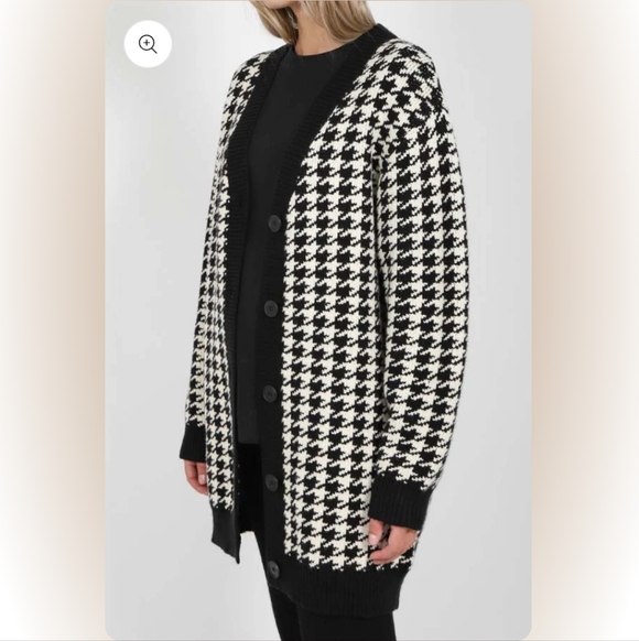 Brunette The Label - The Houndstooth Knit Cardigan - Size Sm/Med - Picture 2 of 7